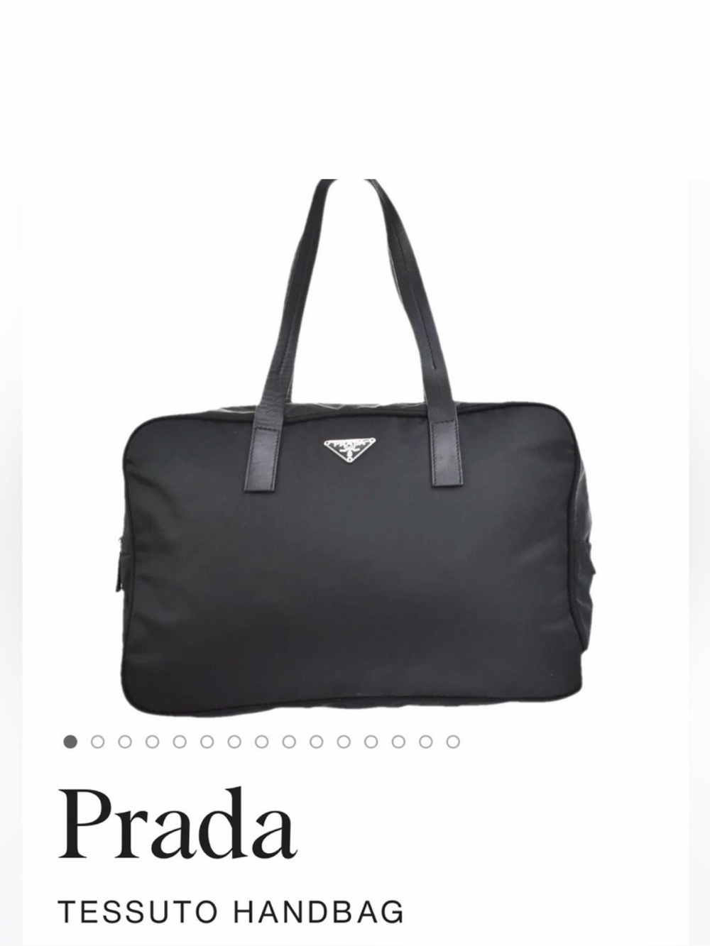 Prada Black Tessuto Tote with Triangle Logo